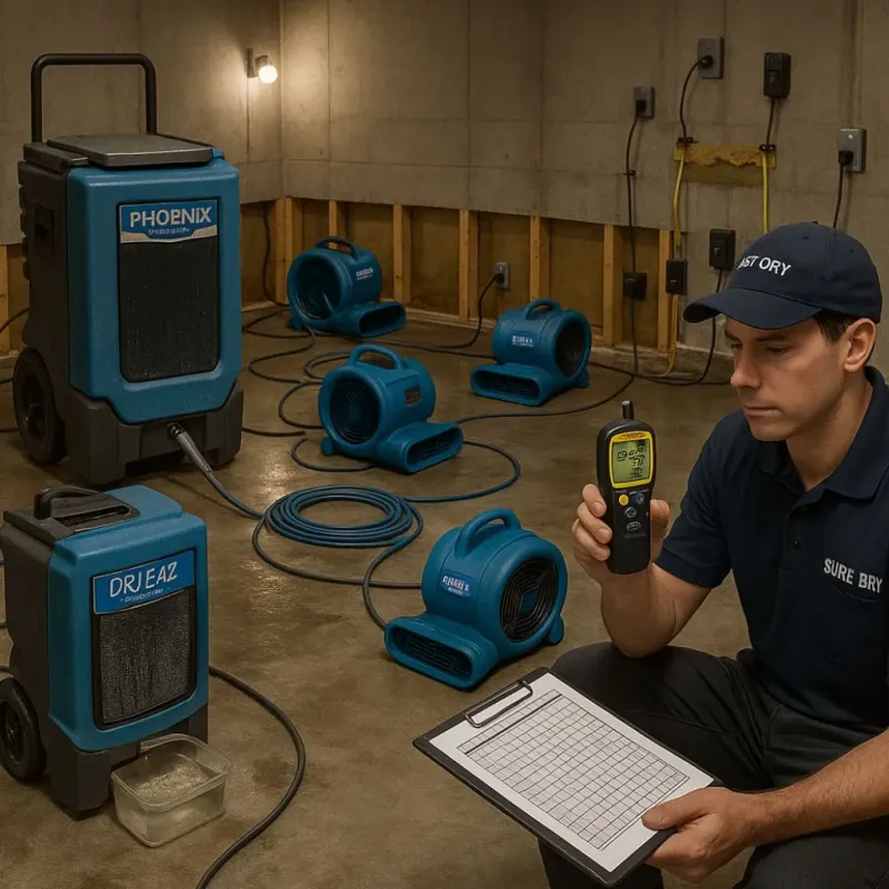 Structural Drying and Dehumidification process in Baldwin, MI